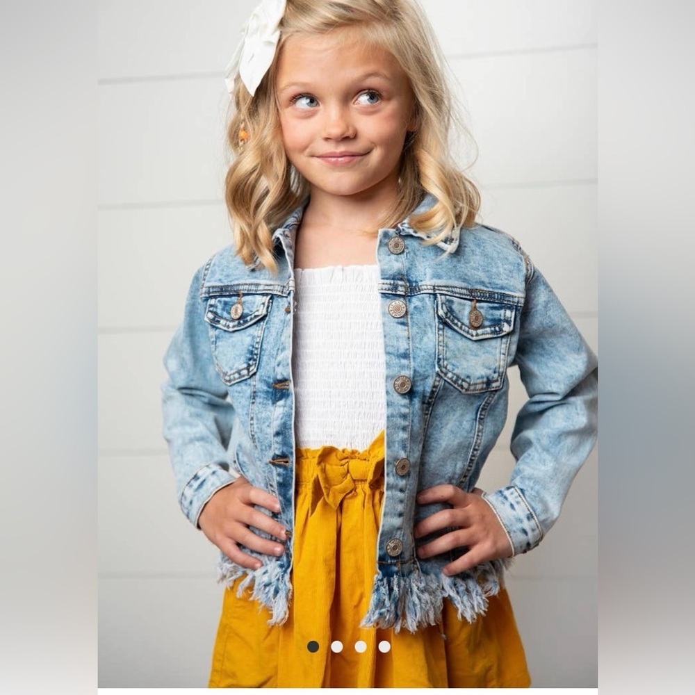 Acid Wash Denim Frayed Jacket NWOT